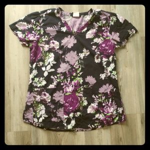 Grey's Anatomy floral scrub top